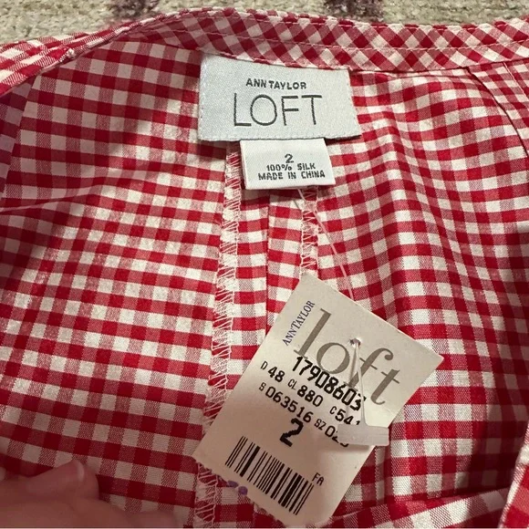 NWT deadstock Y2K loft silk red gingham pants ITEM IS NO LONGER AVAILABLE - Picture 5 of 10